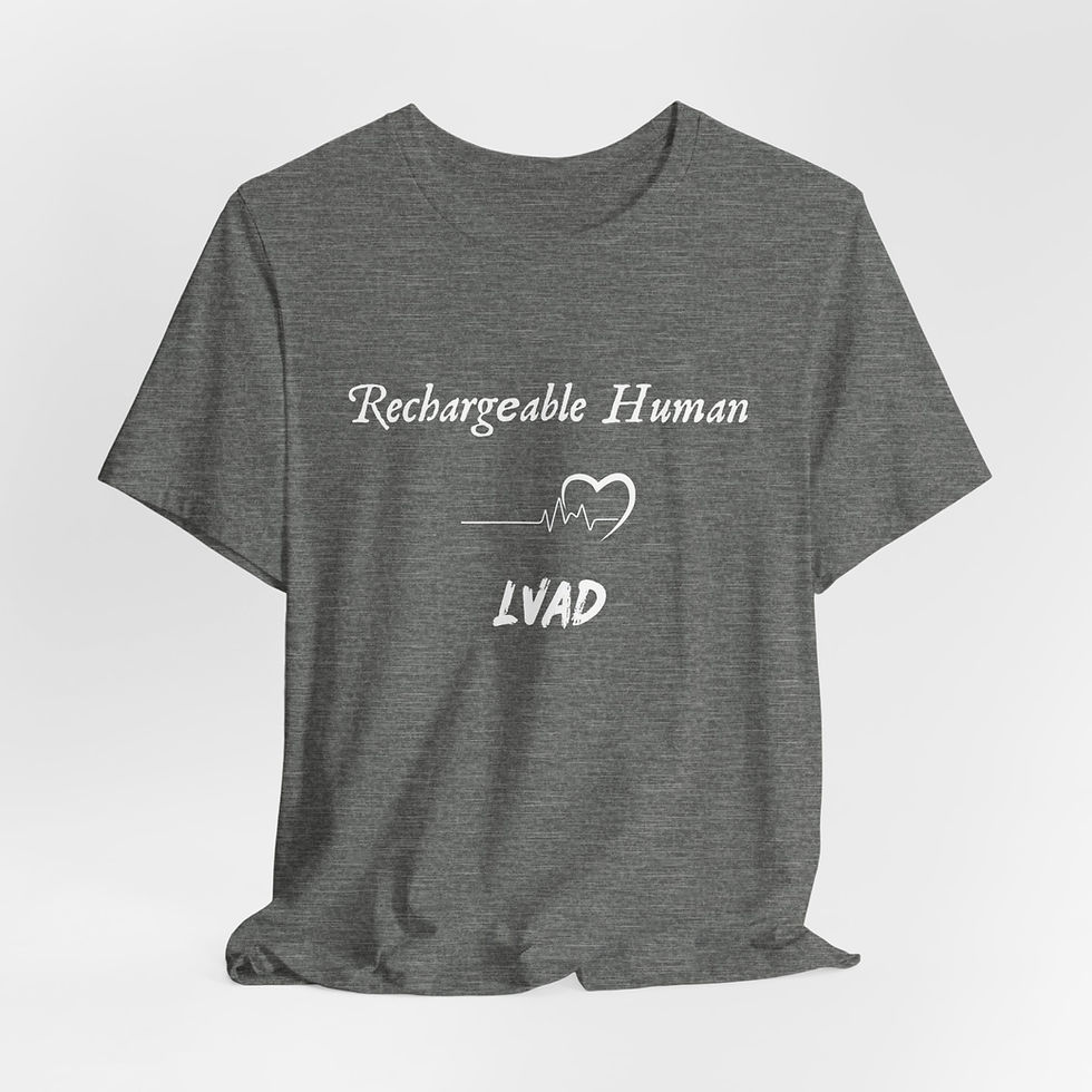 Thumbnail: Rechargeable Human LVAD T-Shirt, Heart Warrior Tee, LVAD Awareness Shirt