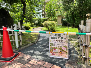 庭園散策路の舗装工事^_^