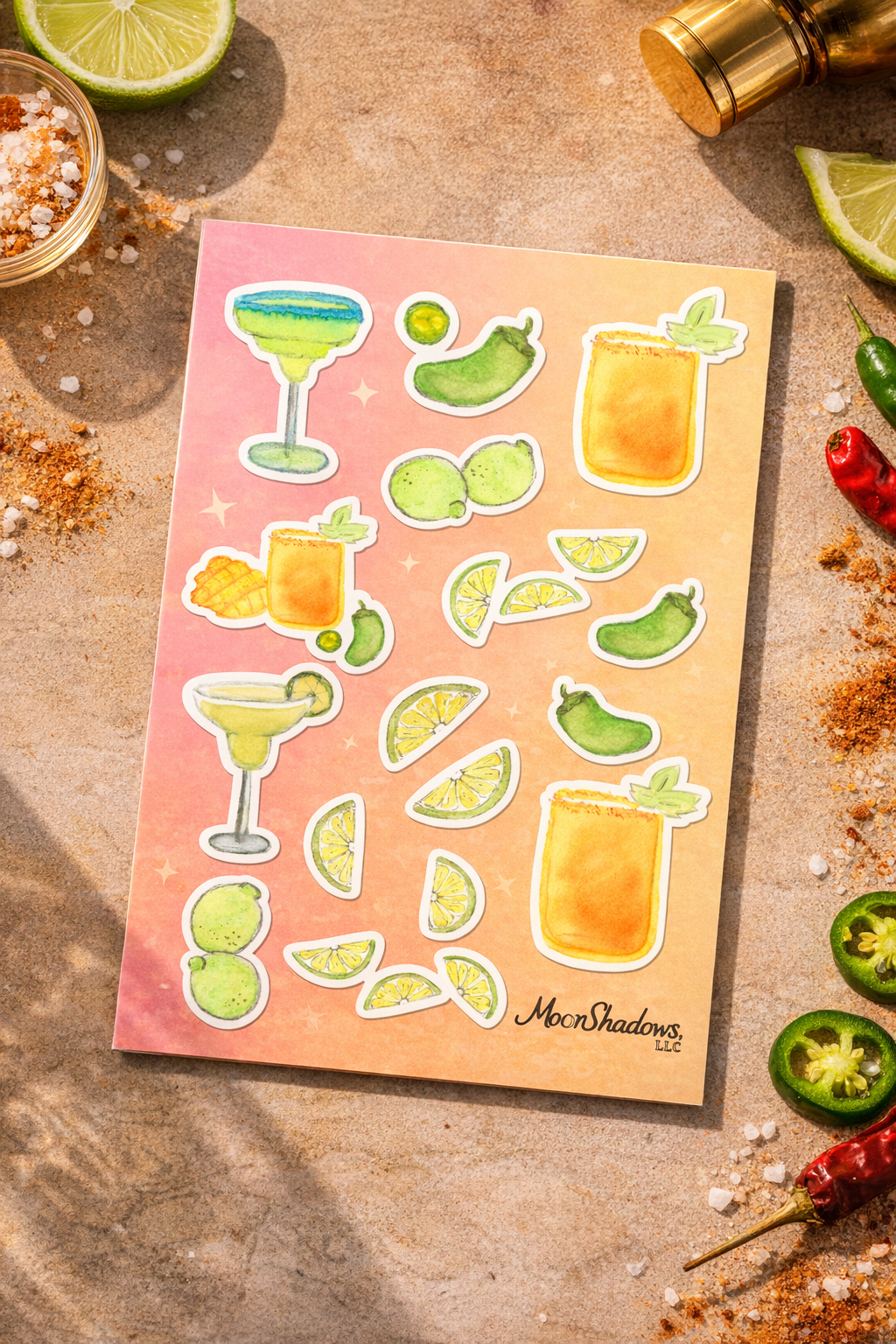 Spicy Sunset Soirée - Sticker Sheet