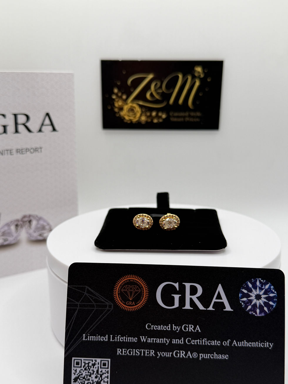 Thumbnail: 2 CT Moissanite Oval Halo Stud Earrings – Gold-Plated 925 Silver