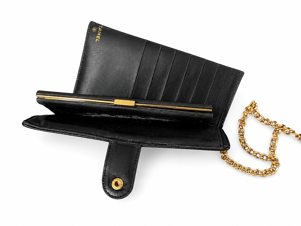 Thumbnail: Chanel Black Caviar Leather Wallet on Chain (WOC) – Gold Hardware | Authentic | 