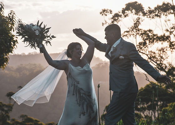 Sunset wedding celebration