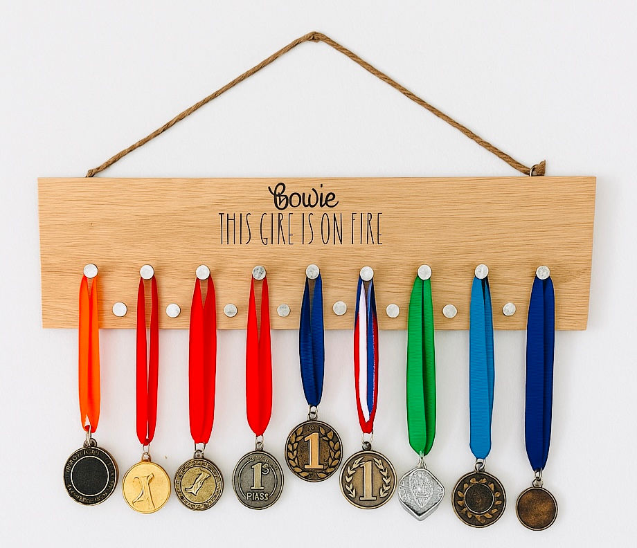 Thumbnail: Wooden Medal Hanger | Any Wording | Personalised
