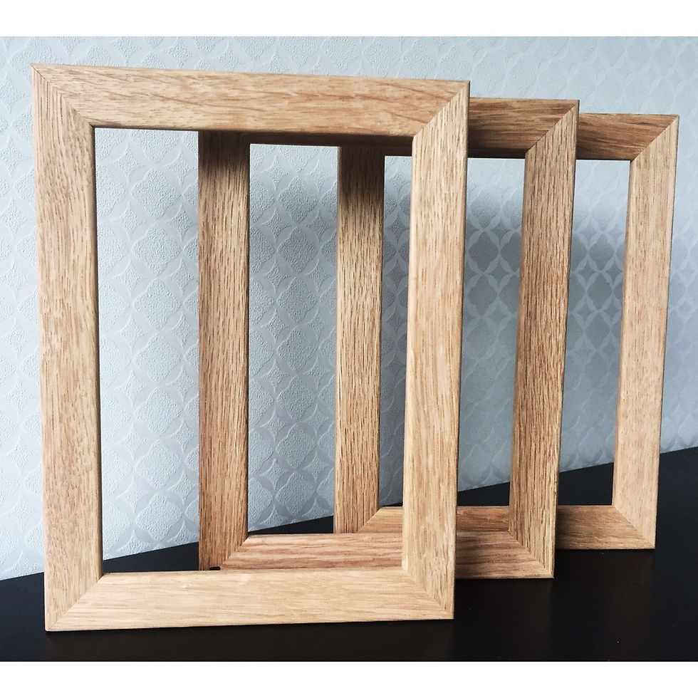 real oak picture frame with glass front