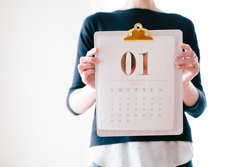 Woman holding calendar