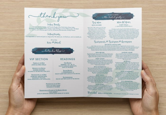 Kerri and Pat wedding program