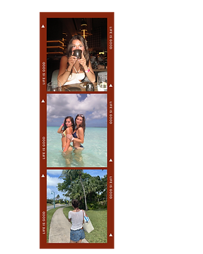 Photo strip with photos of Lucy and her friends