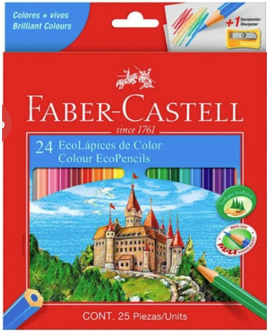 Faber Castell - Coloured EcoPencils Hexagonal 24 w/ Sharpener