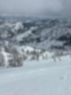 A picture of fresh snow and mountains