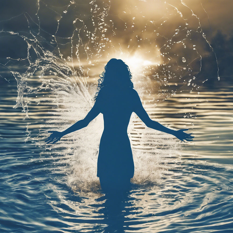 Artistic outline of a human body with soft energy waves inside, symbolizing internal emotional experience