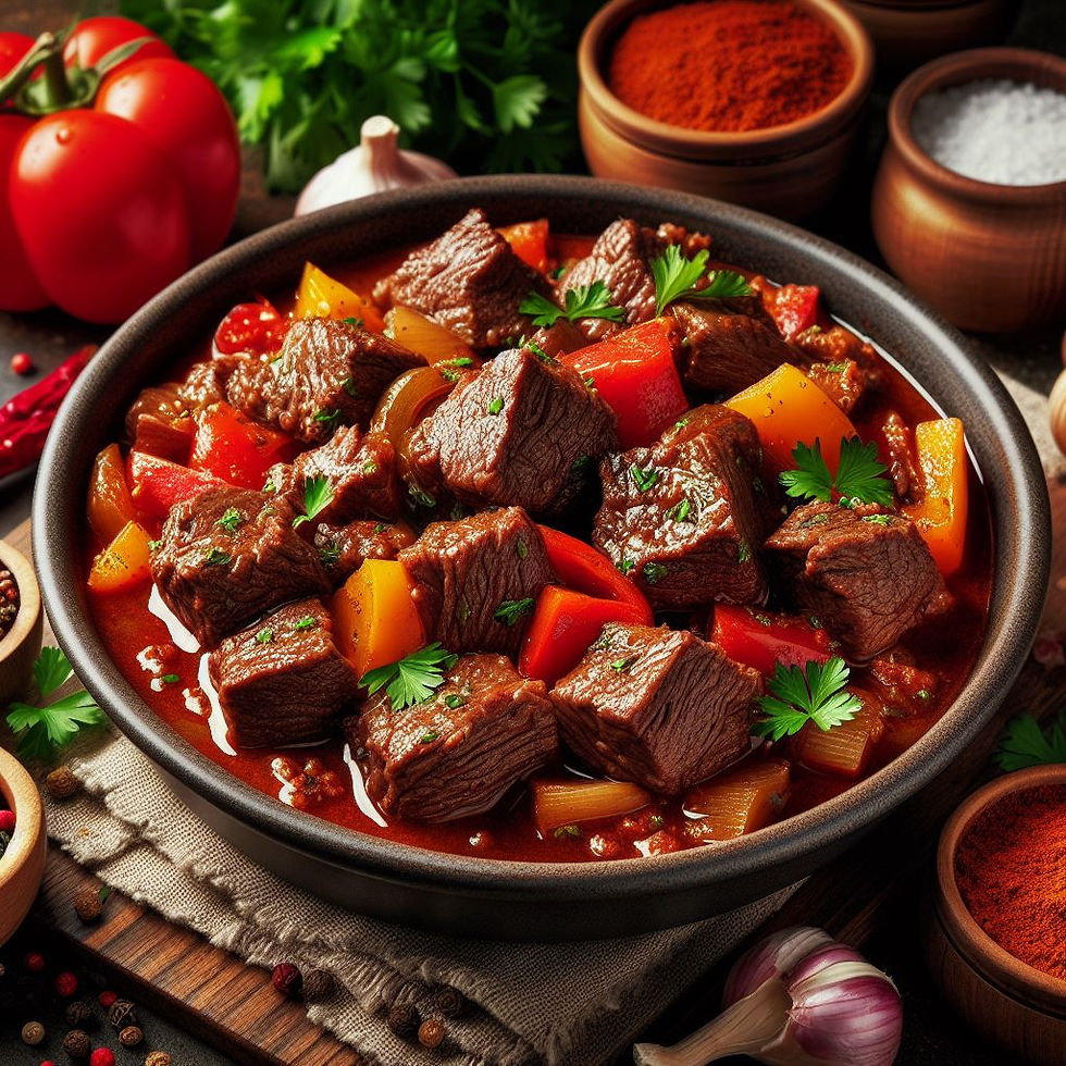 Beef stew with paprika