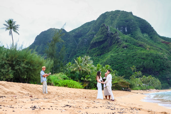 A Kauai Elopement at Tunnels Beach Kauai Wedding Photography by KEITH KETCHUM