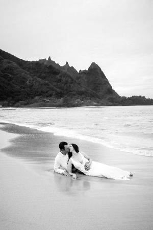 A Kauai Elopement at Tunnels Beach Kauai Wedding Photography by KEITH KETCHUM