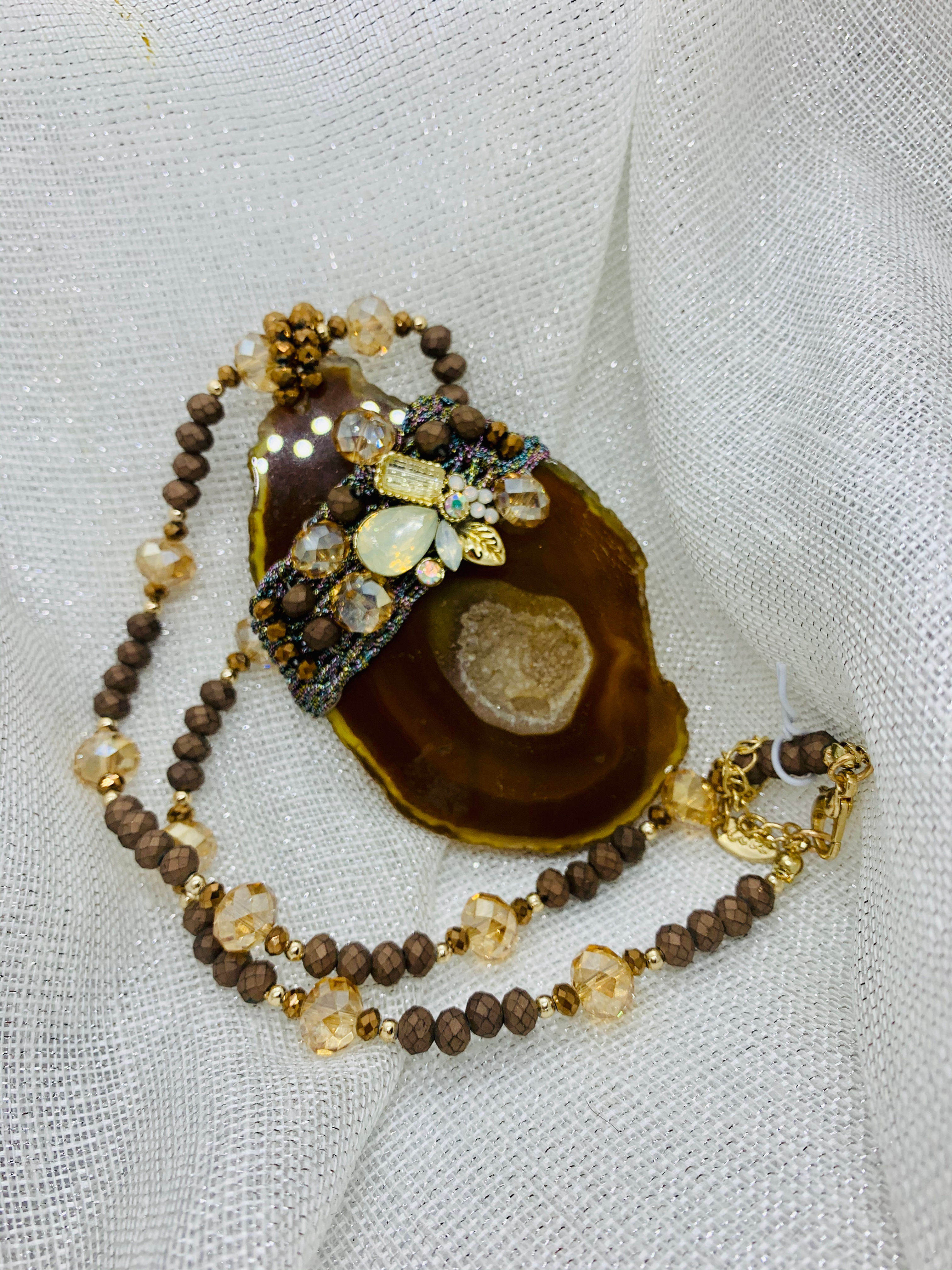 Brown Agate  Stone Necklace