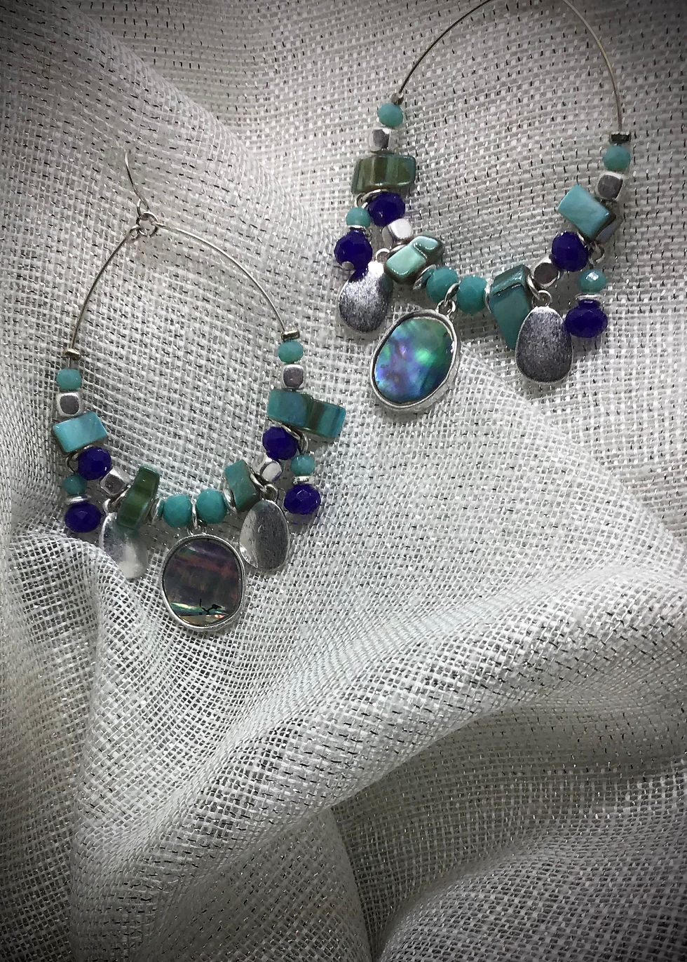 Thumbnail: Silver Beaded Hoops