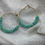Thumbnail: Gold Turquoise Beaded Hoops