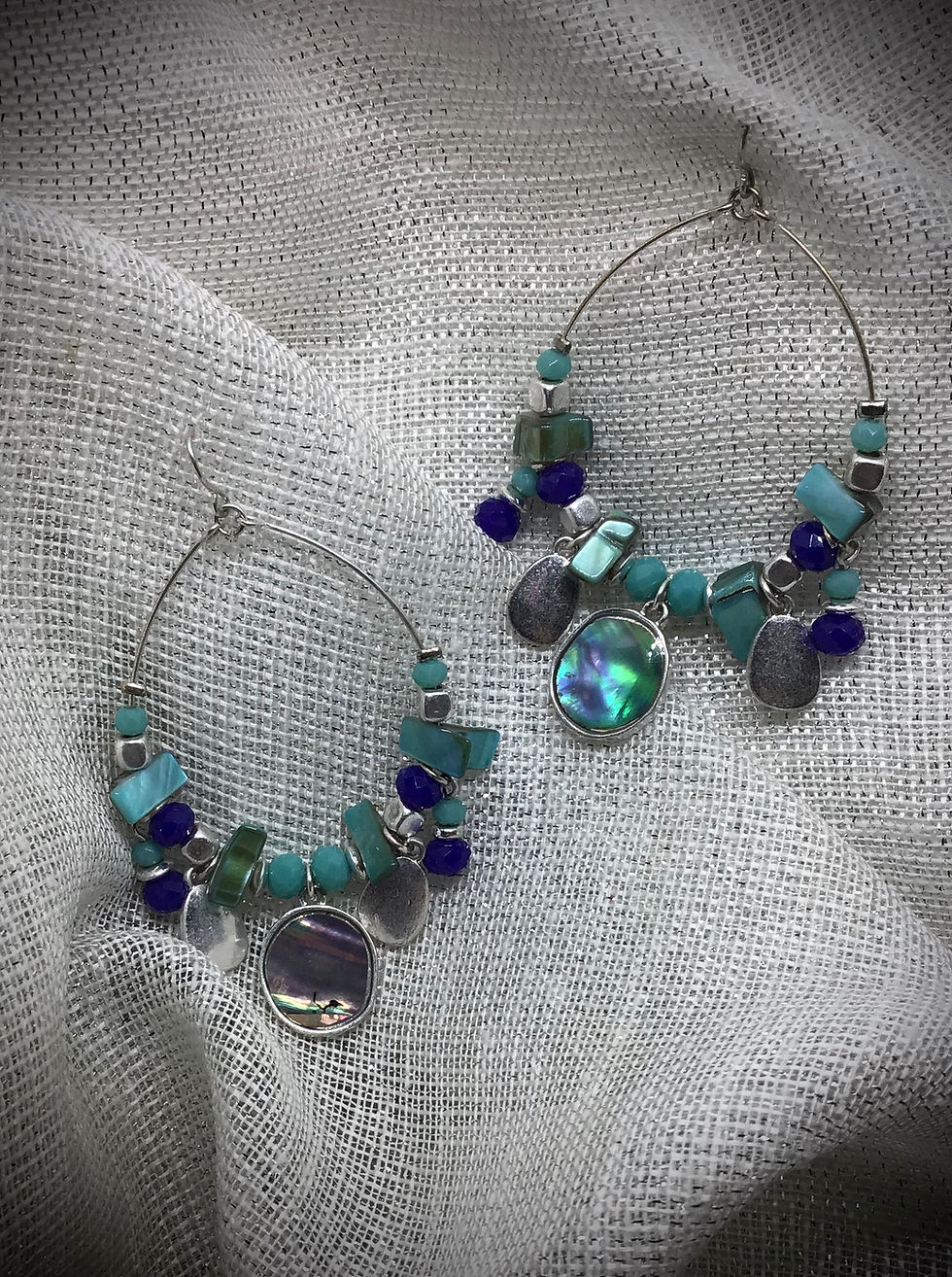 Thumbnail: Silver Beaded Hoops