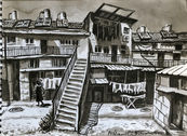 Jerusalem, Mea Shearim Street Drawing