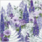Daydream in Blue | Flower Meadow Cottage Garden Art with Lupins and Anemones