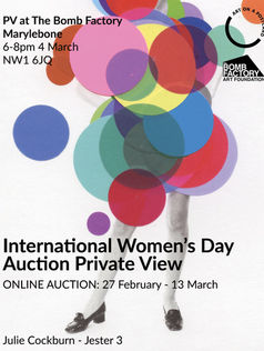 ART ON A POSTCARD  - International Woman's Day Auction PV at The Bomb Factory Marylebone