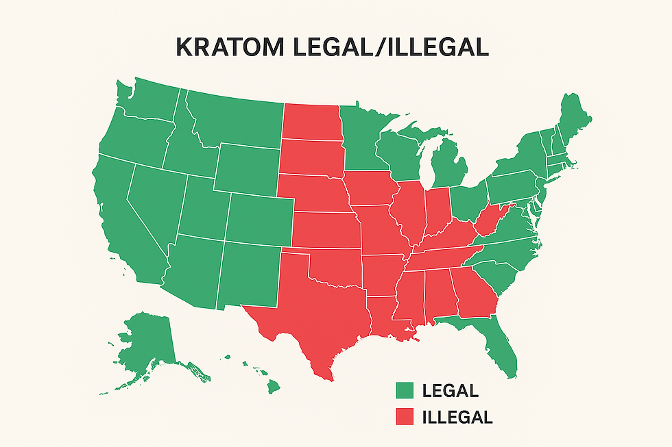 Kratom’s legal status varies—always check your local laws.