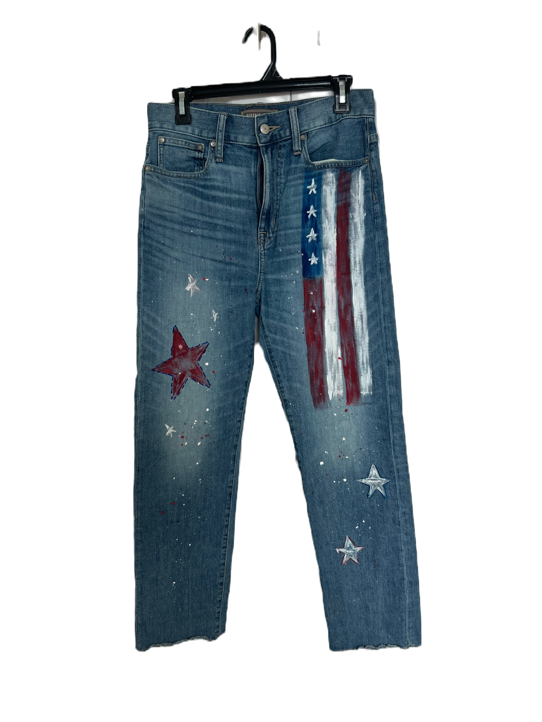 Point Sur Size 29 waist handpainted patriotic jeans