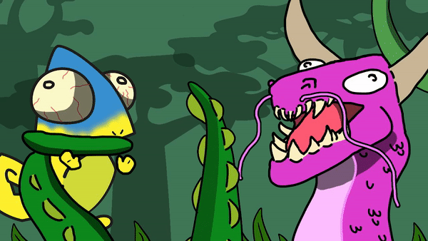 Yellow strangled & Pink Dragon.gif