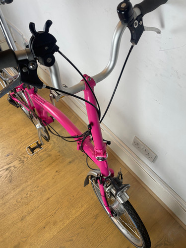 Bicycle Brompton M3r Brompton M3R Folding Bike In Gloss Baby Pink