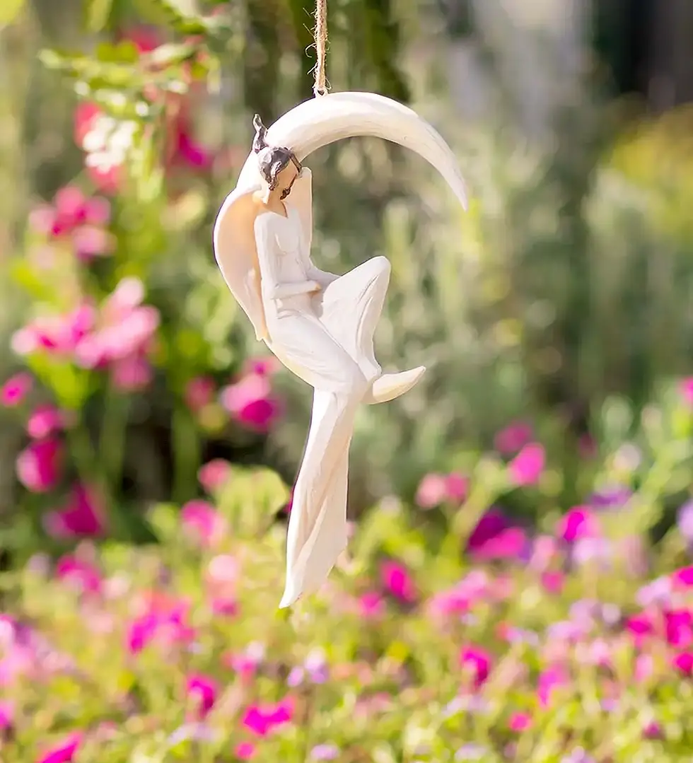 Thumbnail: Angel Sitting on Crescent Moon Indoor/Outdoor