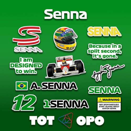 Ayrton Senna | 12 stickers | TOTOPO