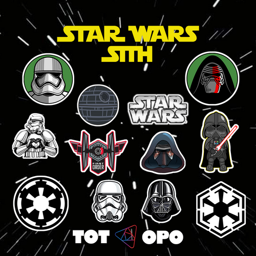 STAR WARS Sith 12x stickers TOTOPO