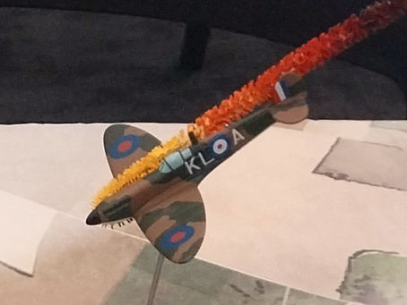 Spitfire going down in flames