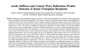 33. Aortic Stiffness and Central Wave Reflections PredictOutcome in Renal Transplant Recipients