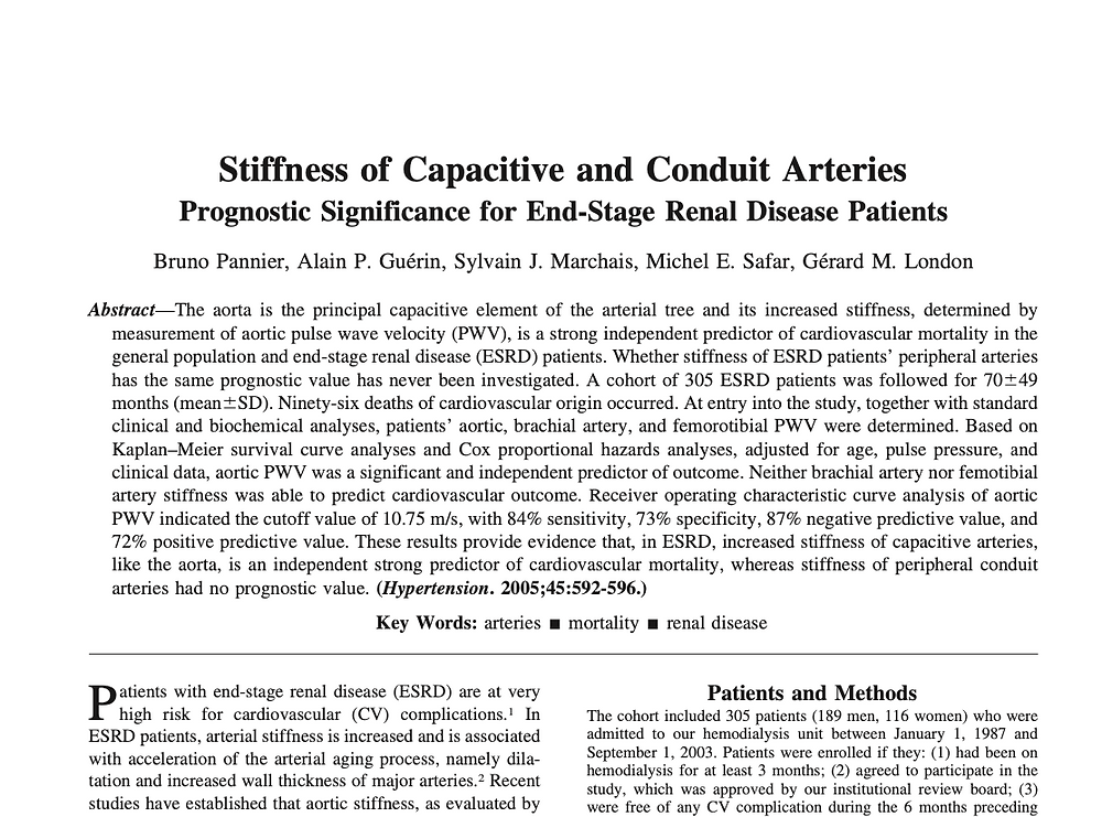 16. Stiffness of Capacitive and Conduit Arteries Prognostic