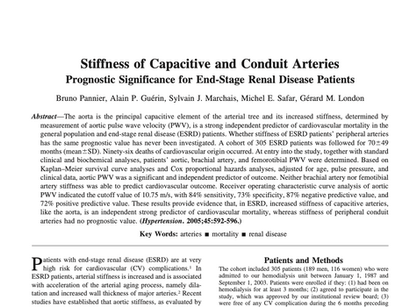 16. Stiffness of Capacitive and Conduit Arteries Prognostic Significance for End-