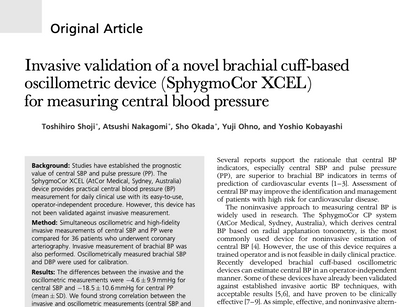 37. Invasive validation of a novel brachial cuff-based oscillometric device (SphygmoCor XCEL)