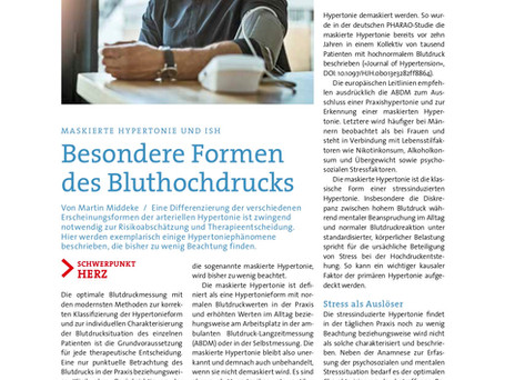Maskierte Hypertonie und ISH: Besondere Formen des Bluthochdrucks