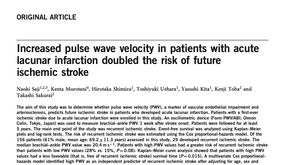 24. Increased pulse wave velocity in patients with acutelacunar infarction 