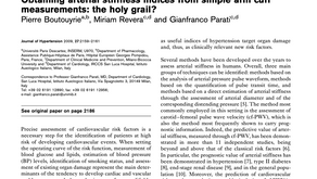 27. Obtaining arterial stiffness indices from simple arm cuff
measurements: the holy grail?