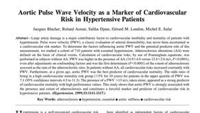 14. Aortic pulse wave velocity as a marker of cardiovascular risk in hypertensive patients.