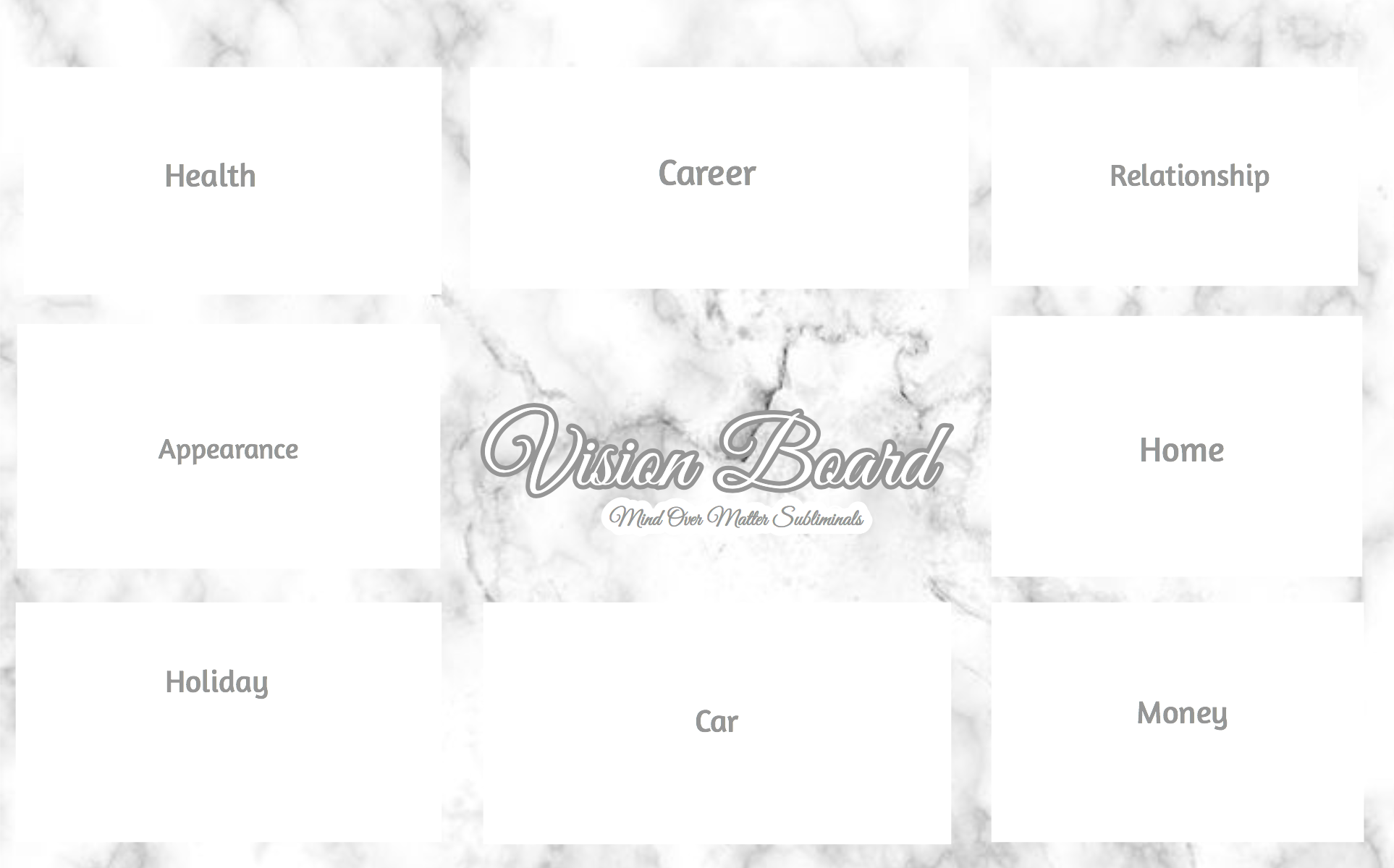 White Marble Vision Board (Titled)