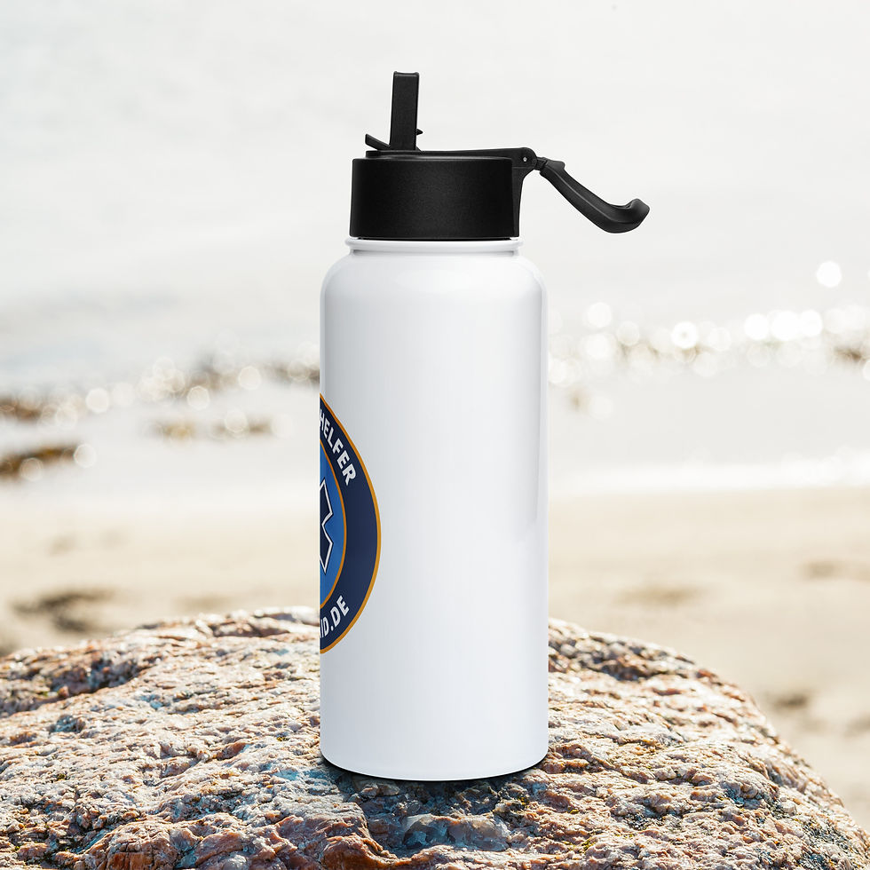 Miniaturbild: Edelstahl Trinkflasche mit Strohhalm