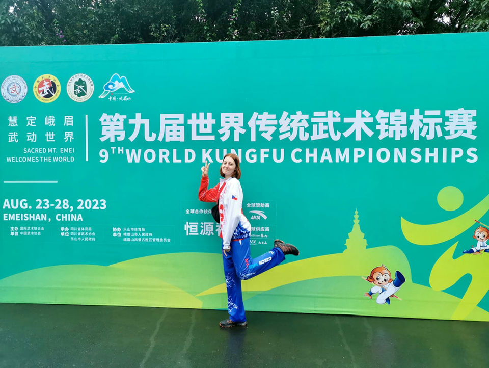 Iva Riederová na mistrovství světa ve wushu v Číně