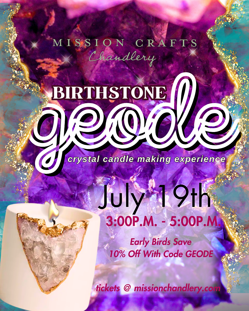 Birthstone Geode Crystal Candle Making Class