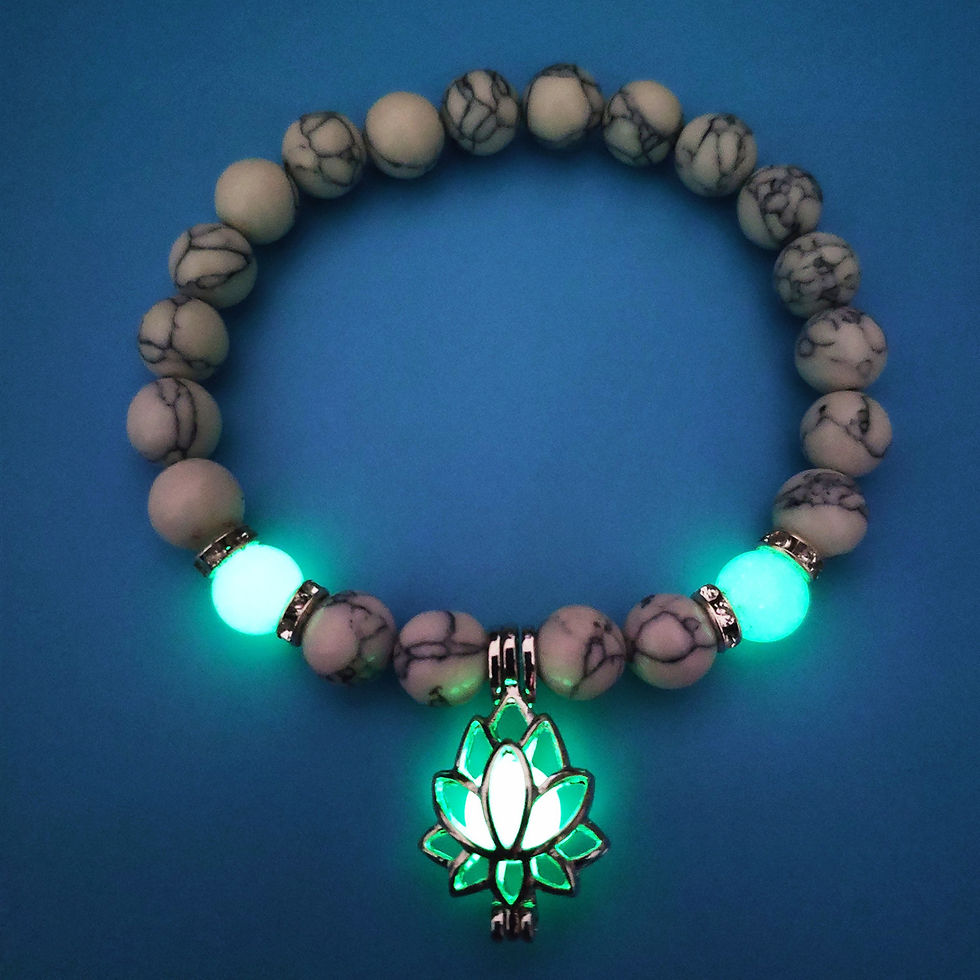 Thumbnail: Energy Luminous Lotus Natural Stone Bracelet Glow In The Dark  Beads Bracelet