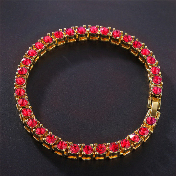 Thumbnail: Hip Hop Bracelet Iced Out Single Row Rhinestones Chain