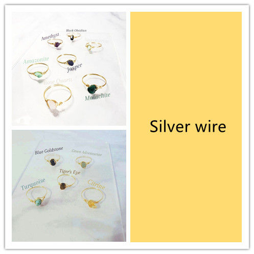 Thumbnail: Special Shaped Crystal Copper Wire Braided Gem Ring