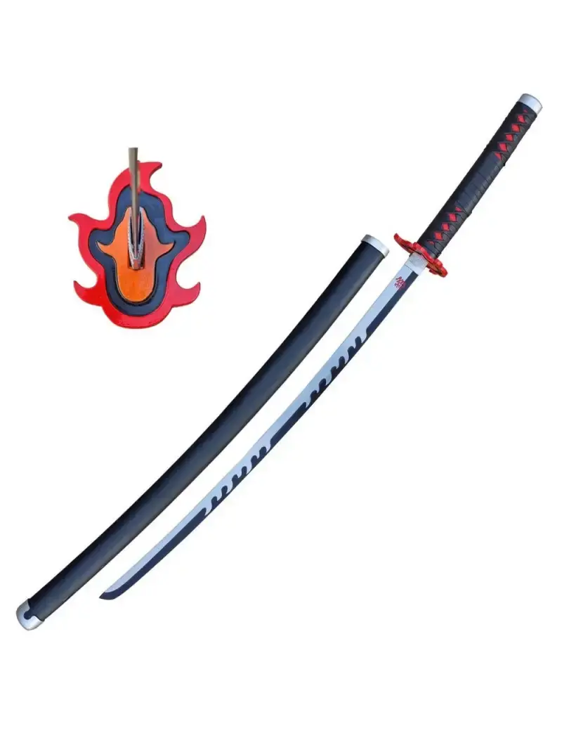 Miniature : Lot de 2 Katanas Demon Slayer en Bois Tanjirō  v2 & Kyōjurō