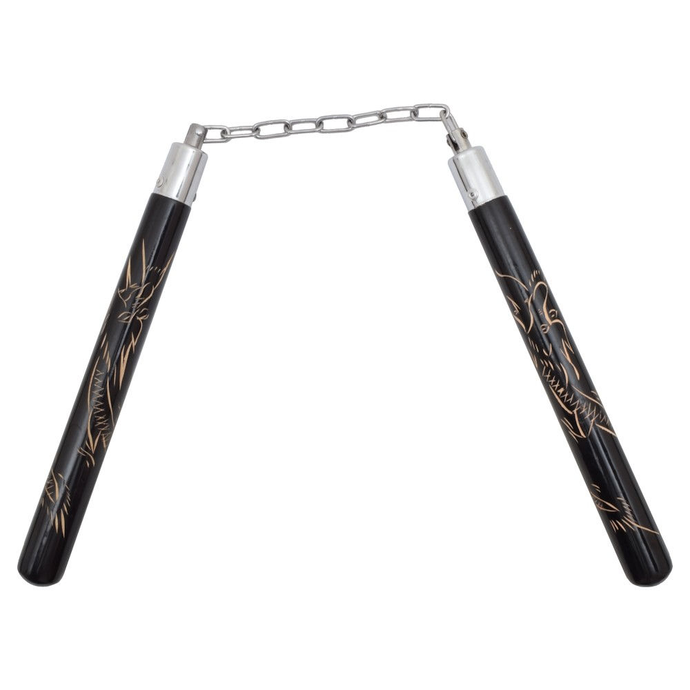 Nunchaku met drakenpatroon