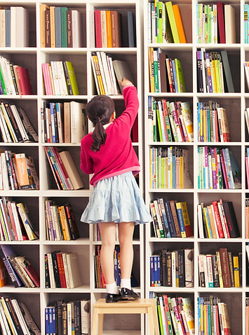 Girl with Bookshelves